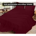thumbnail image 5 of Royale Linens 2 Pack Bulk Flat Sheet Set - Top Sheets - Soft 1800 Microfiber - Wrinkle & Stain Resistant - for Hotel, Massage Table, Hospital, Dorm - Twin Flat Sheet Sold Separately (Twin, Burgundy), 5 of 9