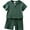 Dark green, variant on WIBACKER 9M-7Y Kids Boy's Short Sleeve Linen Pajama Sets, Toddler Boy Summer 2-Piece Lounge Set