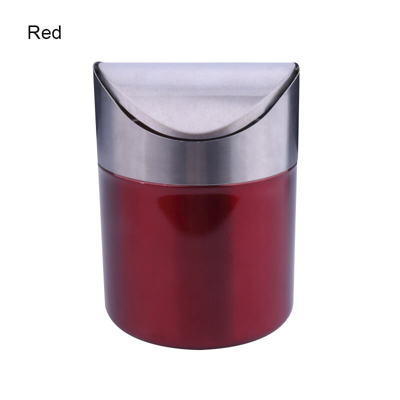 Stainless Steel Small Mini Trash with Swing Top Lid Countertop Trash