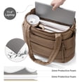 thumbnail image 4 of Puffer Tote Bag for Women, Large Capacity Lightweight Quilted Shoulder Bag, Waterproof Handbag for Work, Travel, Gym, Khaki, 4 of 8