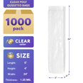 thumbnail image 2 of Pack of 1000 Gusseted Bags, Clear 5 x 4 x 24. Open End Polyethylene Bags 5x4x24. Thickness 1.25 mil. Plastic Bags for Packing and Storing. Ideal for Industrial, Food Service, Health Needs., 2 of 6