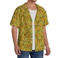 thumbnail image 2 of Sikiie Corn 6 Men's Wrinkle Free Untucked Cuban Shirt Business Casual Button Down Shirts Short Sleeve Shirt3X-Large, 2 of 5