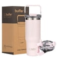 thumbnail image 1 of Buffer Flask - Vaso T&eacute;rmico - Termo Acero Inoxidable, Termos para Agua Cafe- Regalos para Mujer - Mantiene Frio 24 hrs, Calor 12 hrs - Incluye Popote (PINKY LEOPARD, 30 Oz / 900 ml), 1 of 8