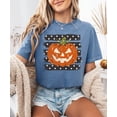 thumbnail image 3 of Retro Jack-O-Lantern Pumpkin Halloween Shirt for Women & Teen Girls, Blue Jean Shirt, 2XL, 3 of 8