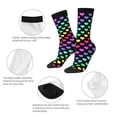 thumbnail image 3 of Hirioo Rainbow Hearts Pattern Adult Middle Tube Socks Breathable Sock Non-Pilling,Contrasting Color Design, 3 of 6