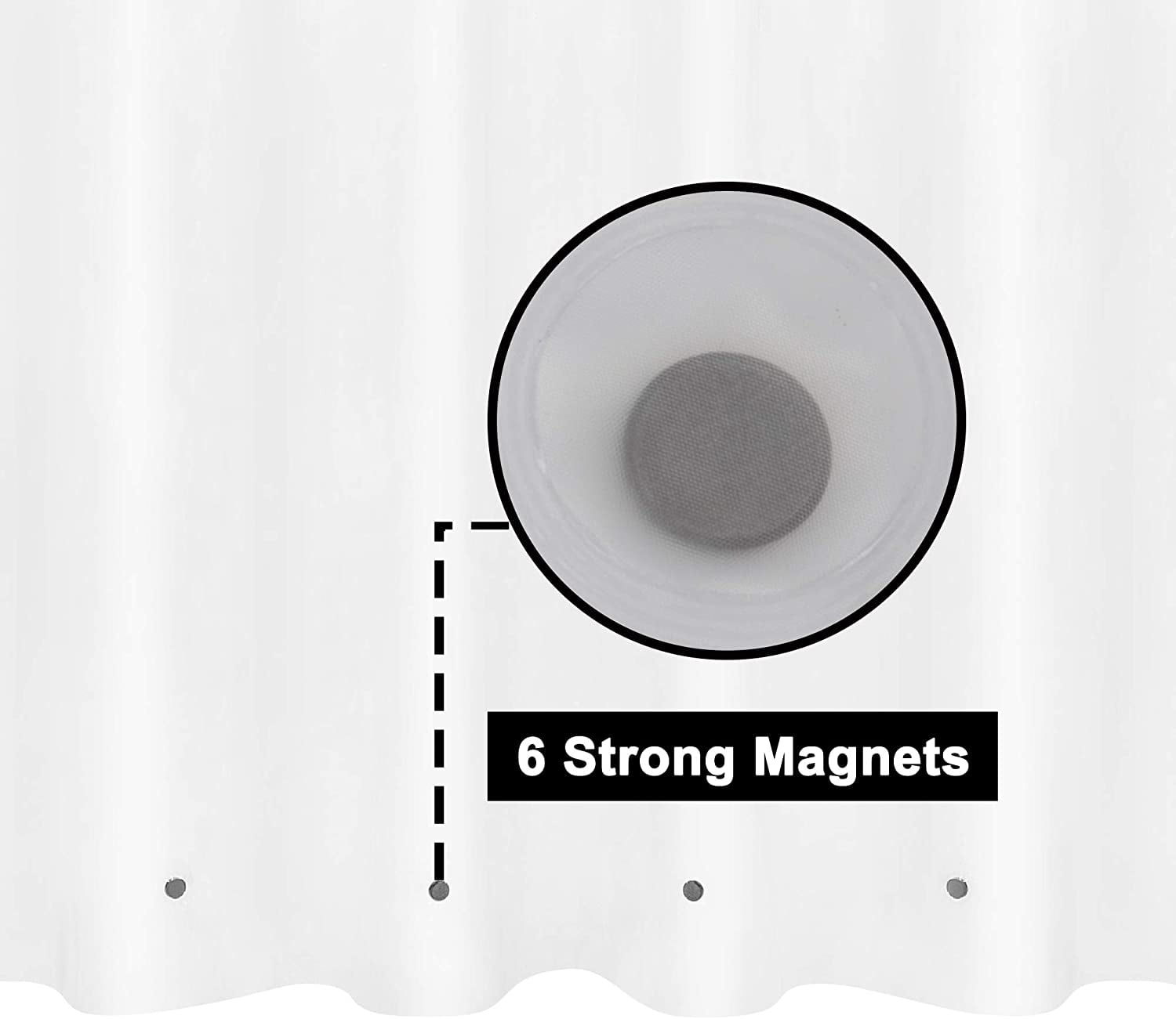 Extra Long Shower Curtain Liner with 6 Magnets - 72" x 84" XL, Waterproof PEVA Shower Liner for Bathroom, PVC Free, Metal Grommets - Frost, 72x84 (Pack of 2)