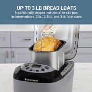 West Bend Hi-Rise Bread Maker with 12 Preset Digital Controls, 3 lb Capacity, in Gray (47413)