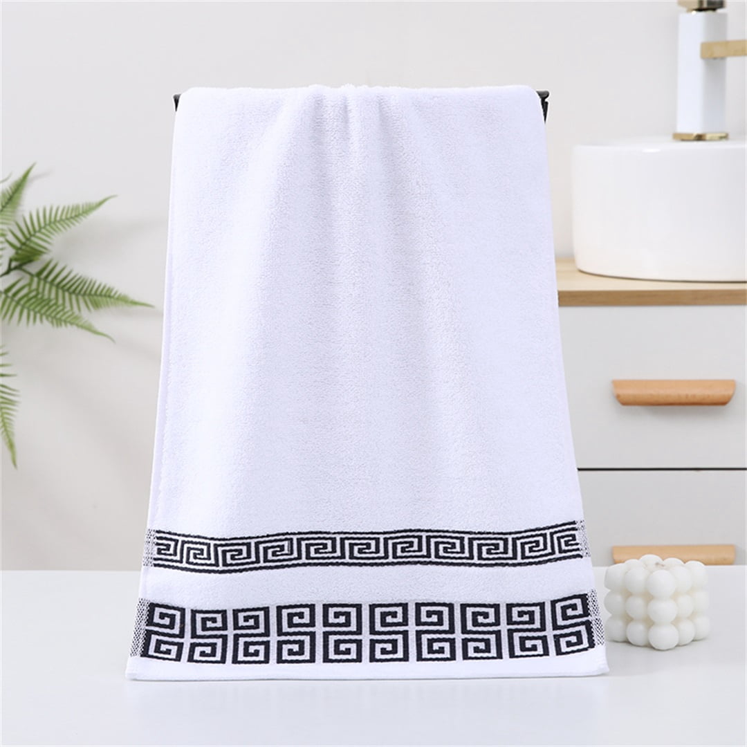 6pcs 100% Cotton Bath Towel Set, Includes 2 Bath Towels, 2 Hand Towels, And 2 Washcloths. GSM 400, Luxurious Quality, Geometric Pattern, Ultra-soft And Highly Absorbent. For The Bathroom Or Travel.