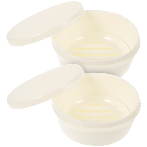 GOOHOCHY 2 jaboneras portátiles con tapa, soporte creativo para escurridor de jabón, jabonera de viaje