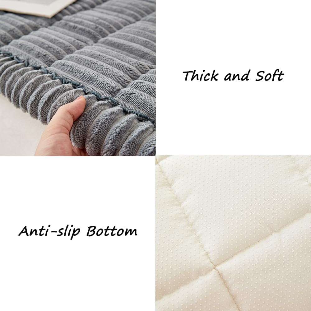 Plush Pet Couch Cover Couch Cover for Dogs Washable, Fuzzy Pet Couch Covers for 17 Cushion Sofa Pet Friendly, Non Slip Sofa Cover