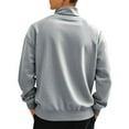 thumbnail image 6 of VBTAPA Men's Quarter Zip Pullover Fleece Sweatshirts Solid Casual Athletic Sweatshirt Winter Thermal Sweatshirts on Clearance Gray L, 6 of 8