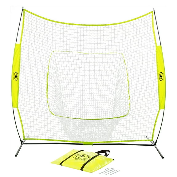 Athletic Works 7ft  x 7ft Hit Pitch Training Net for Baseball Softball Protective Screens, New, 11.02lb