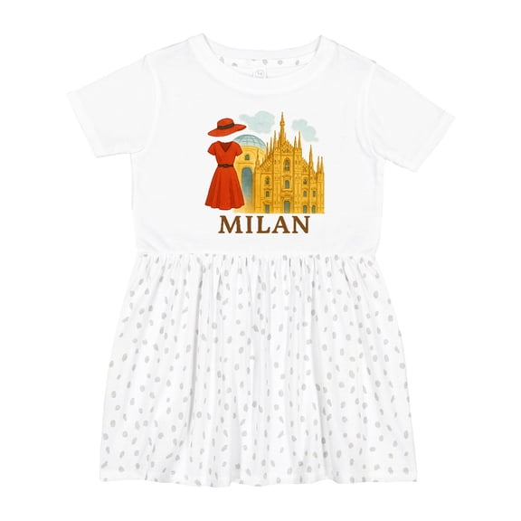 Inktastic Milan Italy Fashion Travel Art Girls Toddler Dress