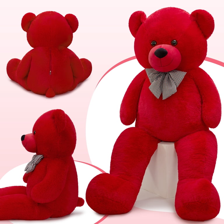 MorisMos Giant Red Teddy Bear Stuffed Animal 6 Feet Soft Cuddly