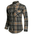 thumbnail image 2 of Donemore Men's Plaid Shirt Button Down Collar Two Pockets Casual Long Sleeve Top Comfortable Breathable Fit, 2 of 5