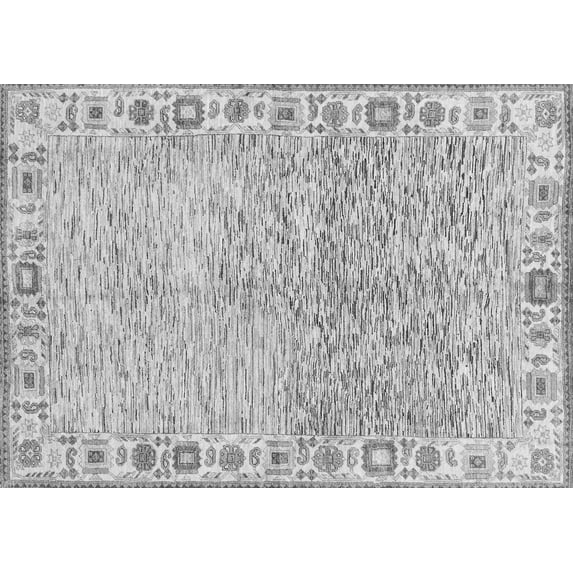 Ahgly Company Indoor Rectangle Oriental Gray Modern Area Rugs, 7' x 10'