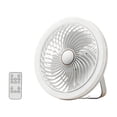 thumbnail image 2 of Remote Control Camping Fan with LED Light, 8 Inch Rechargeable Tent Fan with Aromatherapy, Portable Hanging Desk Fan for Indoor Outdoor (White), 2 of 6