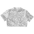 thumbnail image 6 of TiaoBug Kids Girls Shiny Sequined Crop Top Club Party Disco Shirt Jazz Hip-hop Dance Costume Silver 14, 6 of 7