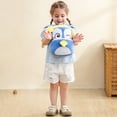 thumbnail image 6 of QEFJNO 10" Toddler Backpack Kids Blue Penguin Soft Plush Bag Mini Travel Bag for Girl Boy 2-5Y, 6 of 8