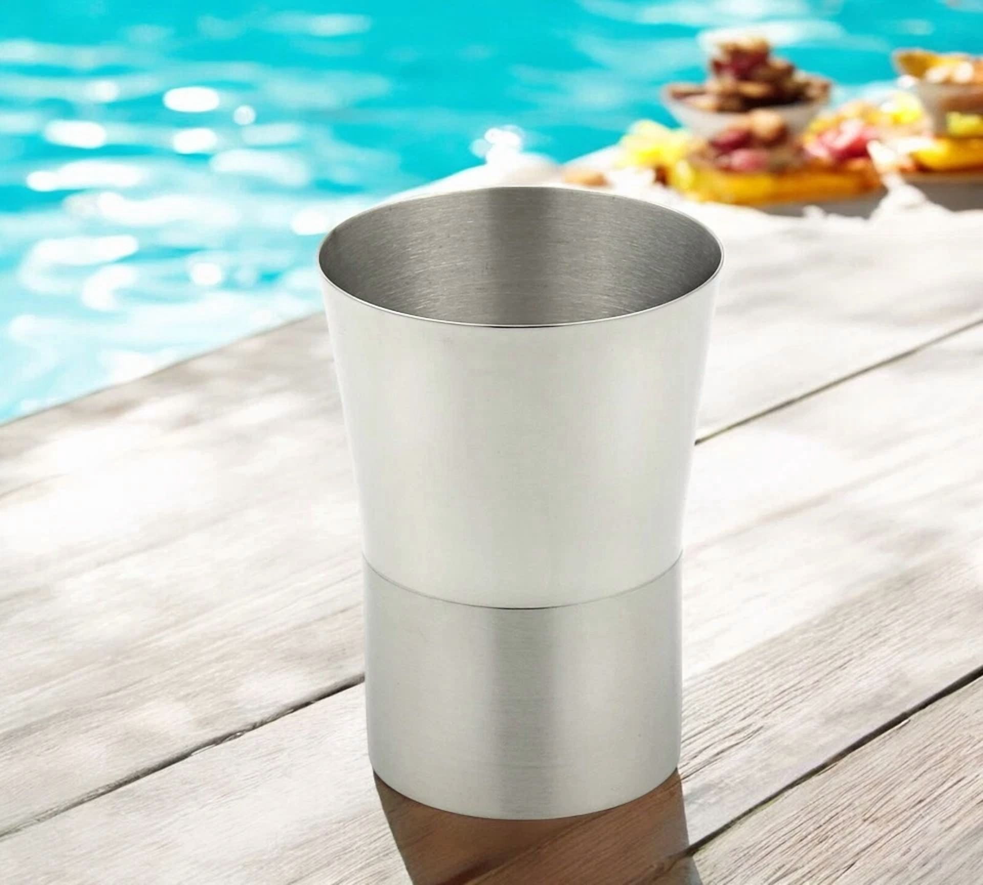 BUTTERFLY- Stainlesslux 71185 Small Two-Tone Stainless Steel Tumbler (8 Oz)