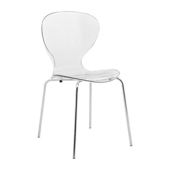 Modern Oyster Transparent Side Chair - Clear