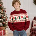 thumbnail image 2 of JAJAHO Kids Boys Christmas Sweatshirt Christmas Tree Print Crew Neck Pullover Xmas Holiday Tops For 2-14 Years, 2 of 5