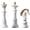 White, variant on 3-Piece Chess Piece Decor Set, Environmentally Friendly Resin King Queen Knight Statues, Chess Ornament for Home Decor (White)
