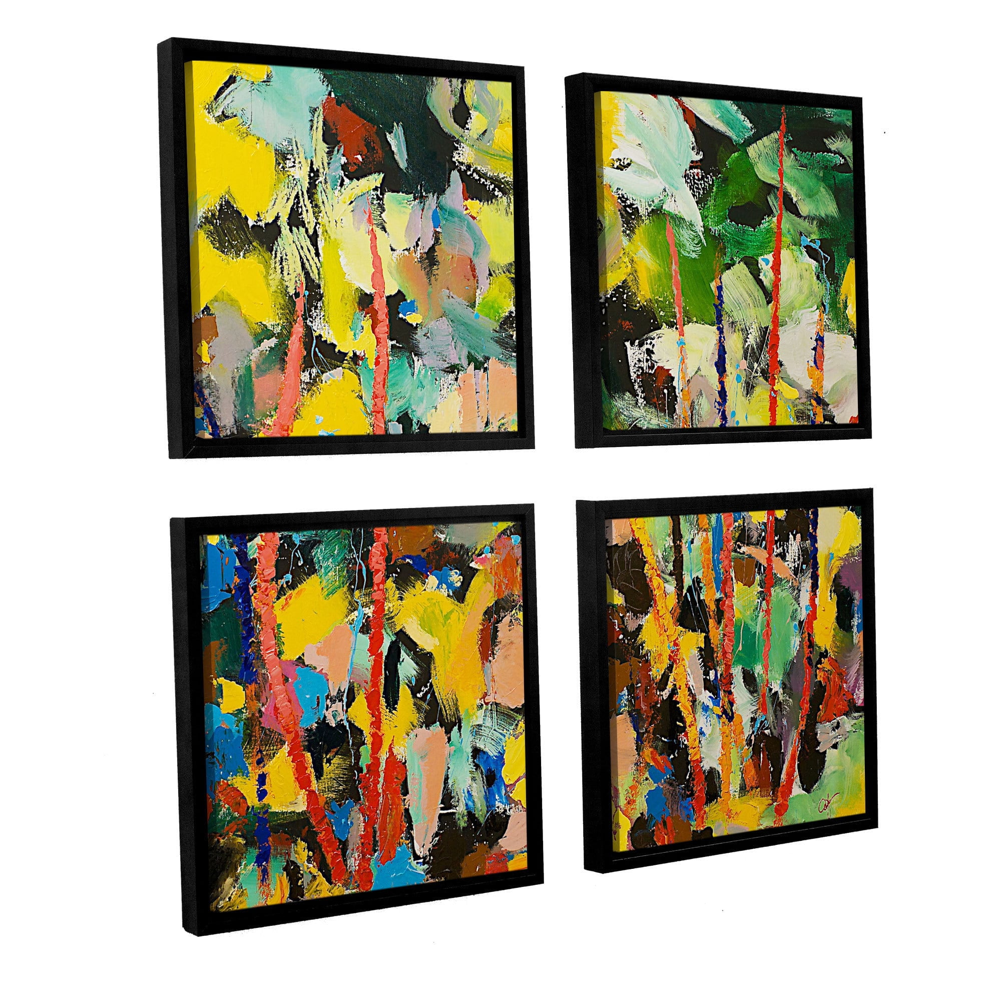 ArtWall Allan Friedlander "Airglow" 4-Piece Floater Framed Canvas Square Set