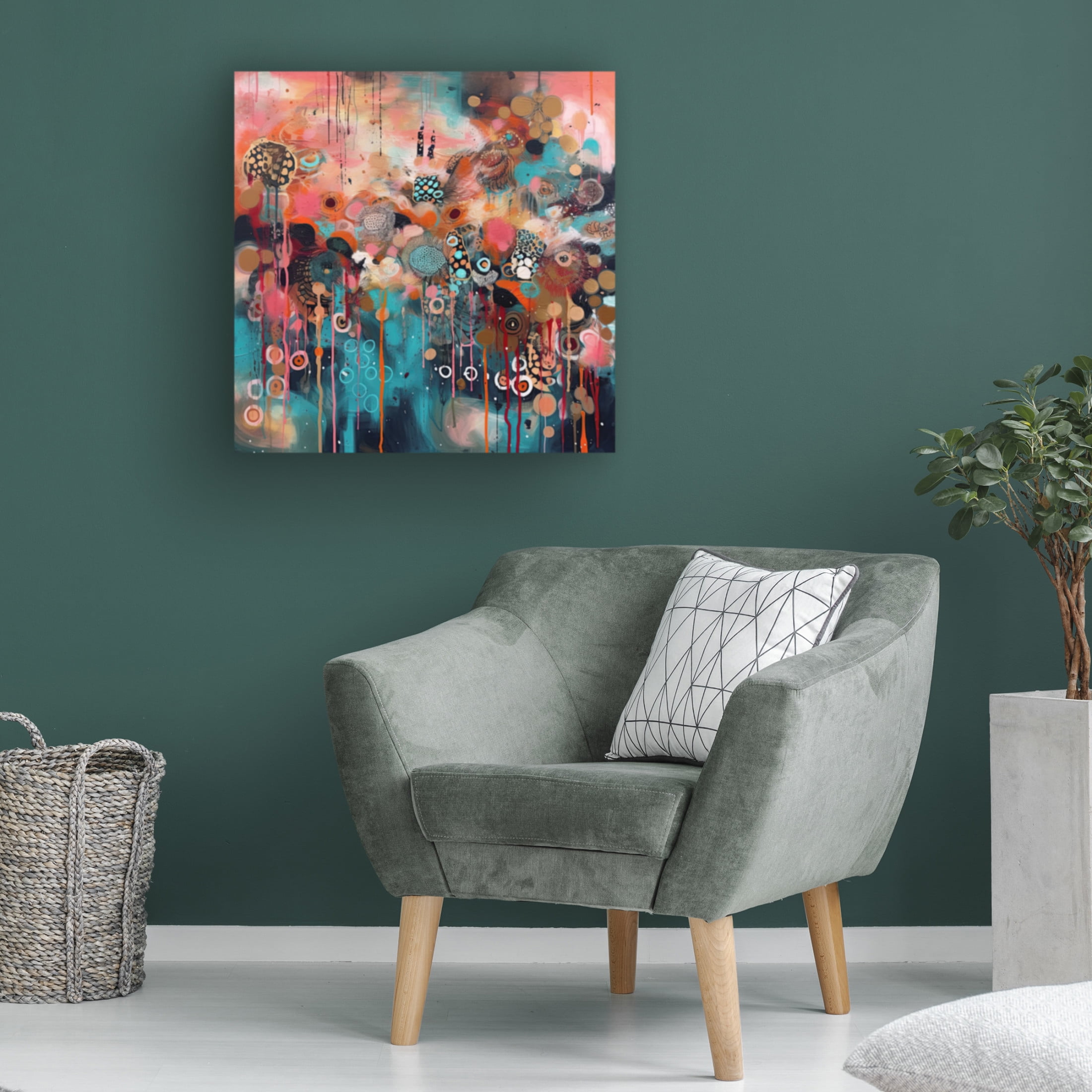 Canvas Wall Art - Sasha 'Impulsive III' Wall Art for Living Room, Bedroom, or Office Décor by Trademark Fine Art - 24 x 24 Inches