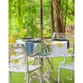 thumbnail image 3 of Hokiten Outdoor Tablecloths with Umbrella Hole & Zipper, Yellow Sunflower Round Tablecloth 54 Inch, Butterfly Spring Floral Farm Country Waterproof Table Cloth, Patio/Pool/Picnic Table Covers, 3 of 7