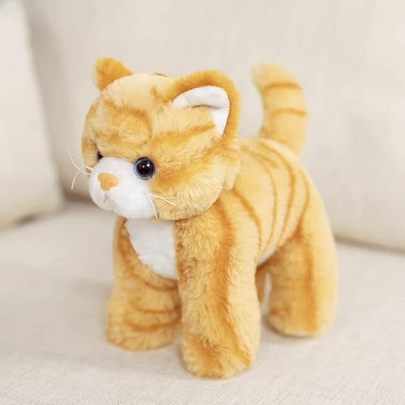 shiyou-Simulation Orange Cat Plush Stuffed Animal Toy, Super Soft and Cute Cat Plush Toy Realistic Children Girl Birthday Home Decoration
