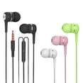 thumbnail image 2 of Auriculares con cable de 3,5 mm con orificio redondo, universales, color macarrón, para teléfono móvil, auriculares con micrófono, auriculares deportivos internos, 2 of 2