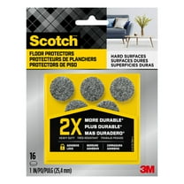 Scotch Felt Pads, Heavy Duty, Protects Floors, Gray and Round, 1 in., 16 Pack