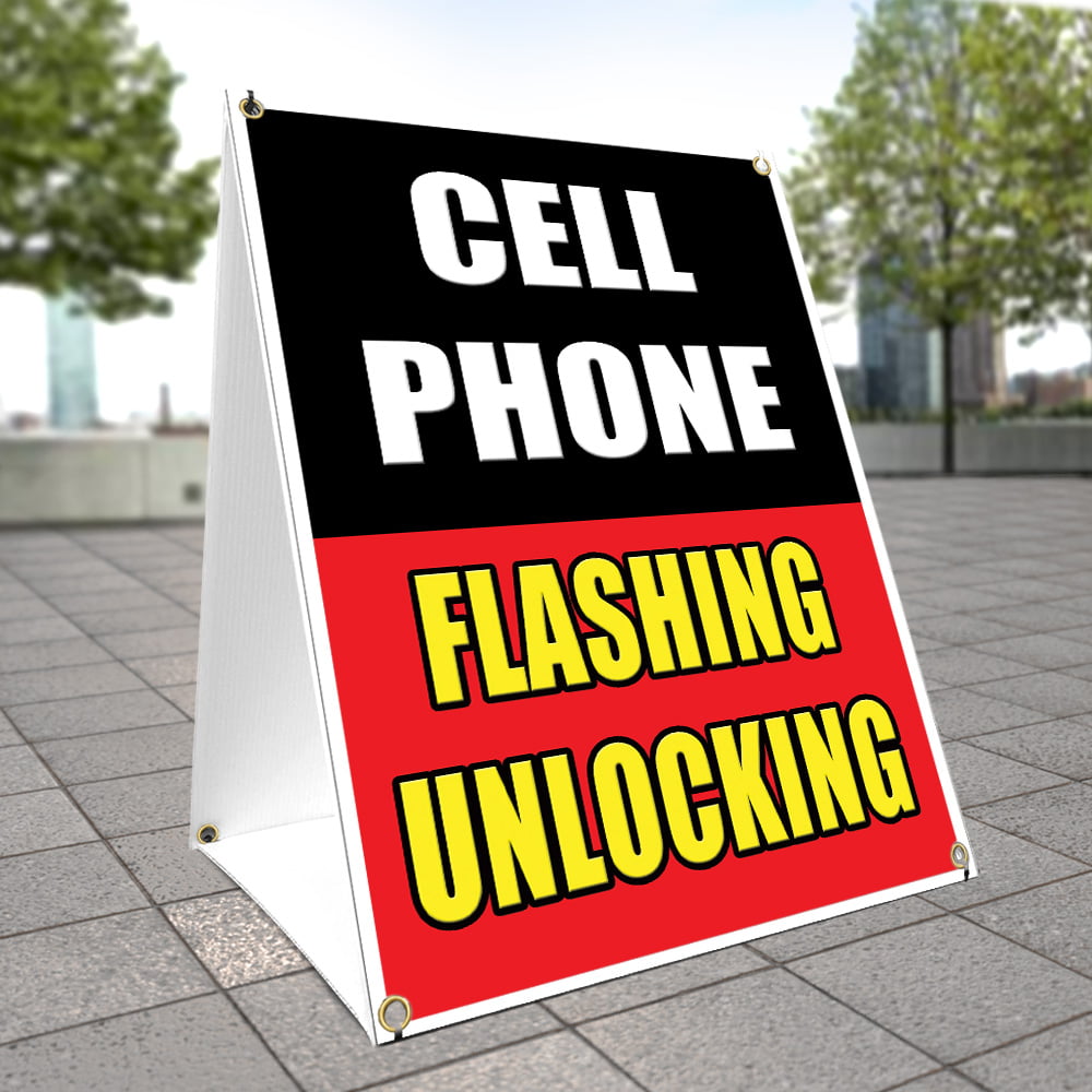 We Unlock Cell Phones Sidewalk A Frame 18/"x24/" Outdoor Phone Store Retail Sign