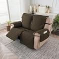 thumbnail image 5 of Lavish Cover 100% Waterproof Recliner Loveseat Cover, 2 Pieces Non-Slip Recliner Couch Slipcovers, Washable Furniture Protector with Pockets & Elastic Straps for Kids Pets, 2 Seaters, Dark Coffee, 5 of 9