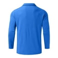 thumbnail image 5 of JTieacloth Button Casual Tee Collared Men New Striped Zipper Shirt Lapel Shirt Long Sleeved T Shirt Autumn And Winter Business Casual Jacket Blue L, 5 of 5
