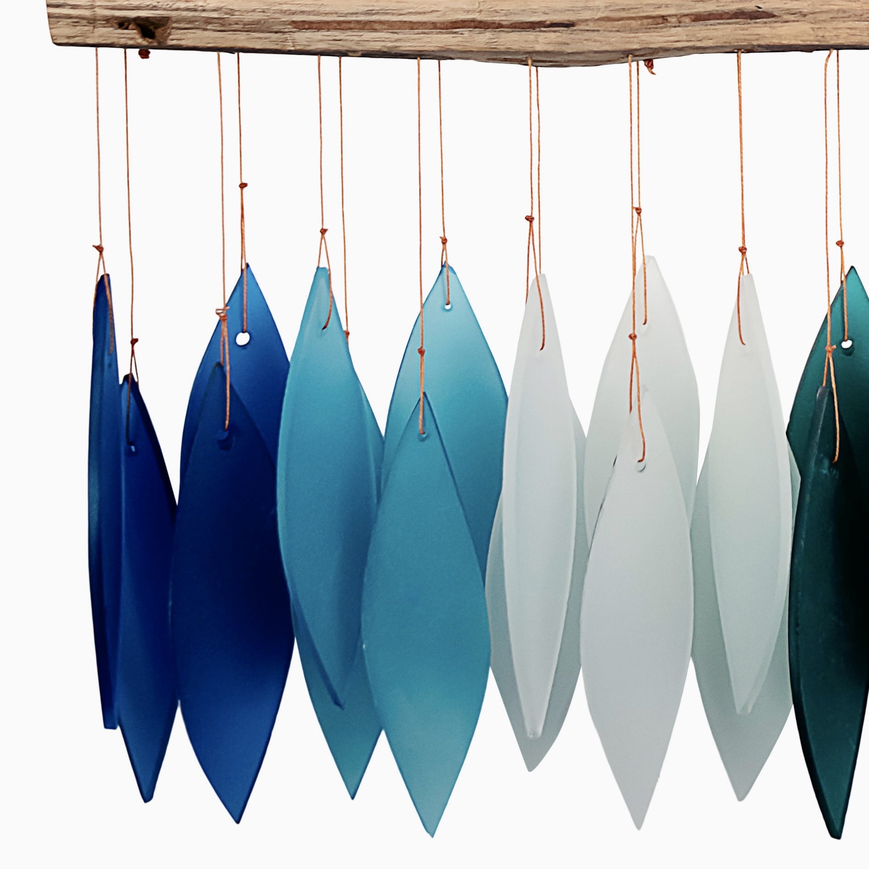 Blue Handworks Glass Wind Chime Gradient Ocean Hanging Wind Chimes Garden Decor