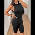 thumbnail image 4 of Mono de una Pieza para Mujer, Sin Mangas, para Hacer Ejercicio, con Control de Abdomen y Pantalones Cortos. Negro M, 4 of 9