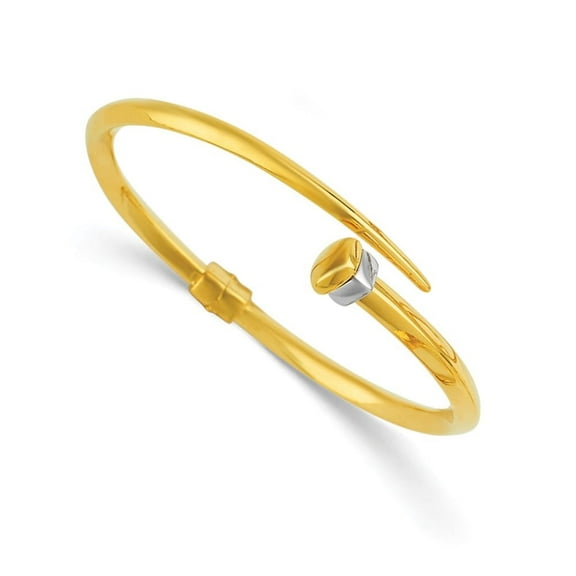 Auriga Fine Jewelry 18k Yellow Gold Two-tone Polished Bypass Hinged Bangle for Women