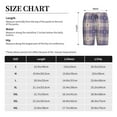 thumbnail image 5 of Haiem Purple Floral Gingham Check Plaid Men's Pajama Short with Soft Woven Cotton Elastic Waistband Sleep Short-4X-Large, 5 of 9