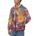 thumbnail image 3 of Wukai Meditating Cute Horse Print Men's Zip-Up Hoodie,Fleece Full-Zip Hoodie for Men, Hooded Sweatshirt-XX-Large, 3 of 5
