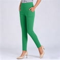 thumbnail image 5 of Oksale Slim Straight Leg Pants for Women with Pockets Petite Pull On Casual Summer Pants Plus Size Stretchy High Waisted Lightweight Pants Green 4XL, 5 of 7