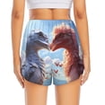 thumbnail image 2 of Lsque Red And White Bird Couple Printed Women's Running Shorts with Liner Pockets,Elastic Quick Dry Workout Athletic Gym Yoga Shorts,Womens High Waist Shorts-XX-Large, 2 of 9