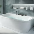 thumbnail image 2 of Cobbe Matte Black Bathroom Bathtub Faucet Set 4-Hole Deck Mount with Sprayer and 10.24-Inch Wide Waterfall Spout Single Handle, 2 of 12