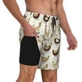 thumbnail image 2 of Balery Chicken Cartoon Mens Swim Trunks Swim Shorts for Men Quick Dry Inseam Beach Shorts with Compression Liner Pocket-Small, 2 of 9