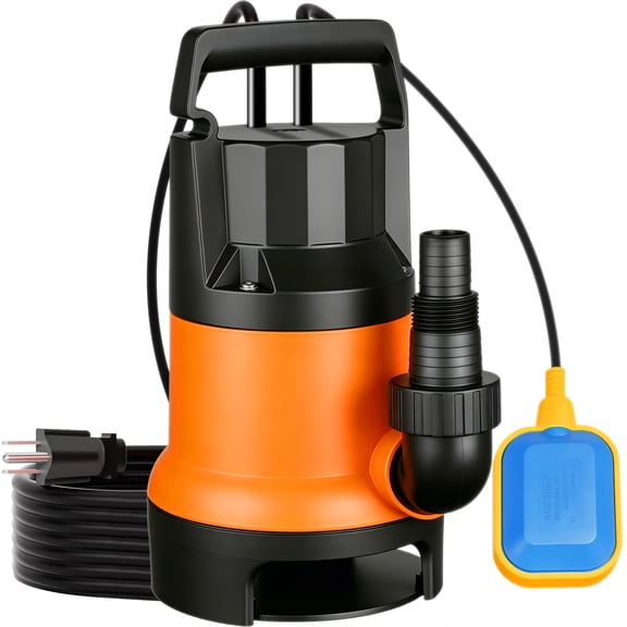 OHHANI Water Pump 1HP 3500GPH 17ft Power Cord Portable Submersible Water Pump for Swimming Pools, Garden Ponds, Basements