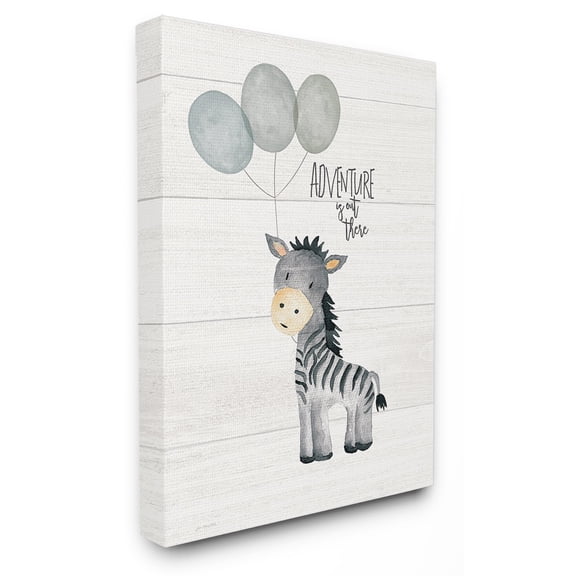 Stupell Industries Cottage Adventure Is Out There Zebra Canvas Art, 24 x 30, by Jo Moulton