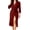 Burgundy, variant on Women's Robe Long Knit Bathrobe 3/4 Sleeves Soft Kimono Lightweight Loungewear, Medium, Black