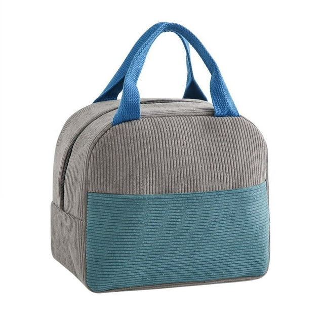 Hearth & Gear Corduroy Insulation Bag Combination Color Thickened Layer Material Cold Insulation Large Capacity Portable Bento Bag Ice Bag Lunch Bag Lunch Bag Zoo Forks Work Bag for Women with Lunch