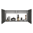 thumbnail image 6 of DUOSONG Wall Cabinet 19"H, Two Doors, Two Internal Shelves, White/Smoked Oak Multicolor Particle Board Furniture Primary Living Space Cabinets, 6 of 11